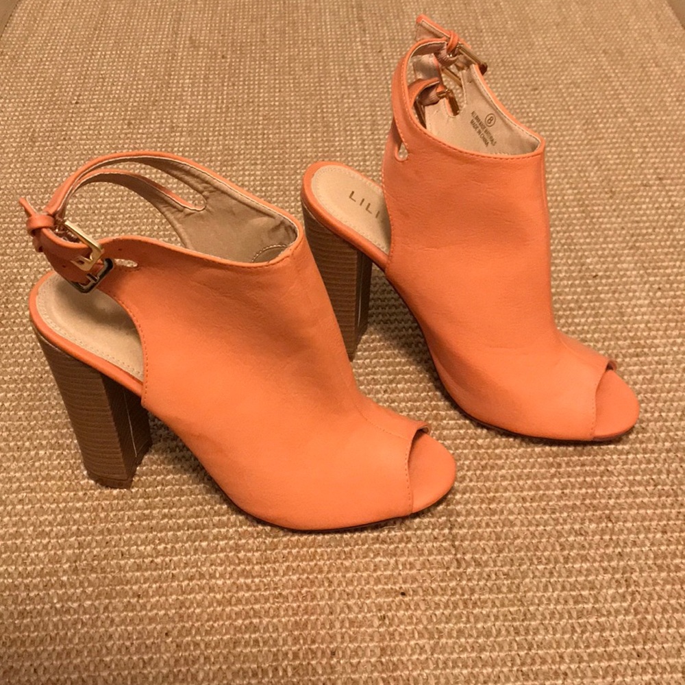 Blush open toe bootie